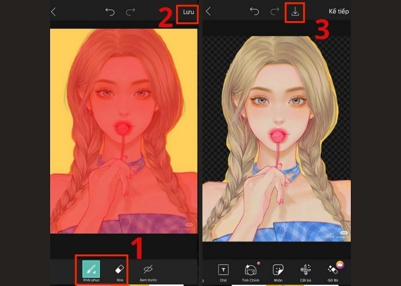 Chọn vào biểu tượng Tải xuống