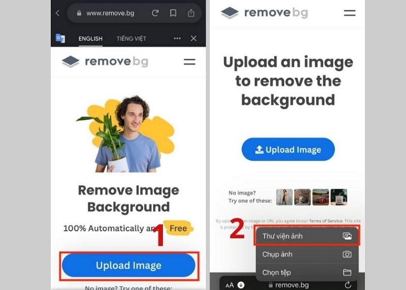 Chọn nút Upload Image