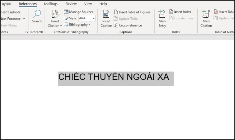 Bôi đen toàn bộ dòng chữ mà bạn muốn làm cong trong Word