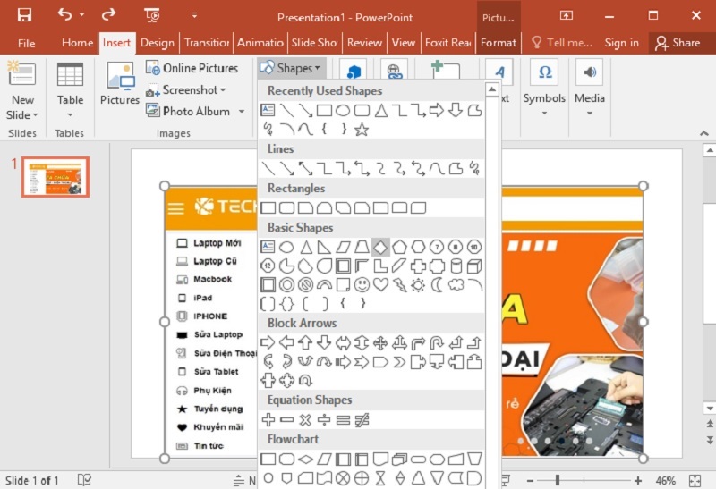 Chỉnh sao cho khối hình khớp với phần ảnh