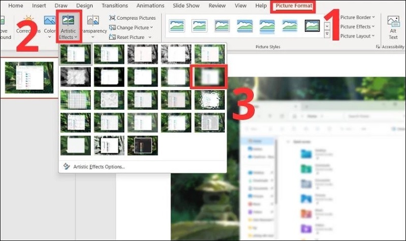 Chọn Artistic Effects