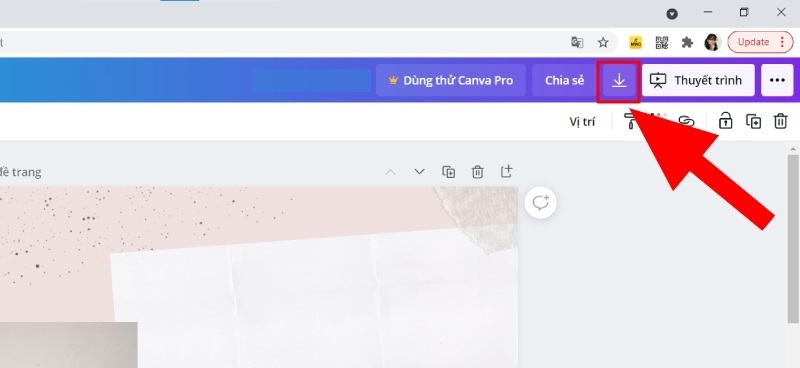 Nhấn vào biểu tượng tải xuống
