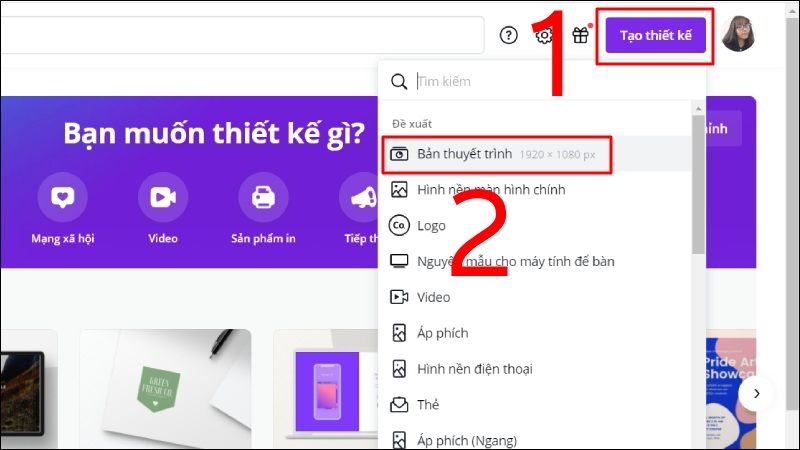 Chọn Bản thuyết trình