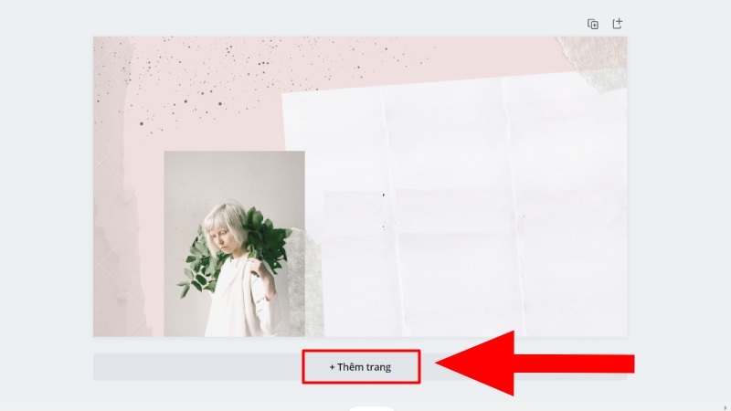 Chọn vào nút Thêm trang