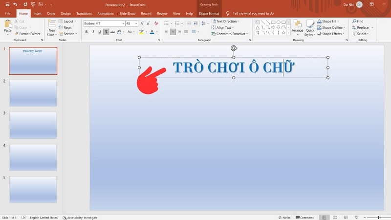 Tạo và định dạng tiêu đề bằng Text Box bước 2 Tạo và định dạng tiêu đề bằng Text Box bước 2
