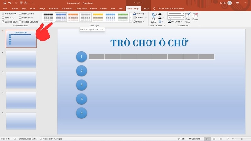 Bảng ô chữ chứa đáp án đã được chia ô bước 2 Bảng ô chữ chứa đáp án đã được chia ô bước 2