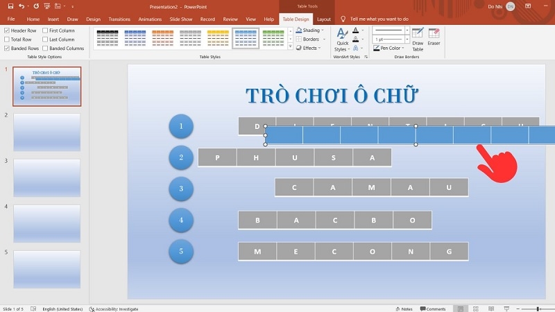 Các ô trống được đặt chồng lên ô chữ đáp án bước 1 Các ô trống được đặt chồng lên ô chữ đáp án bước 1