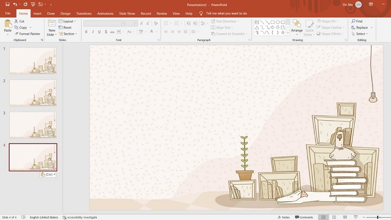 Hộp thoại Format Background với các tùy chọn màu nền bước 2 Hộp thoại Format Background với các tùy chọn màu nền bước 2