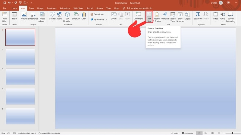 Tạo và định dạng tiêu đề bằng Text Box bước 1 Tạo và định dạng tiêu đề bằng Text Box bước 1