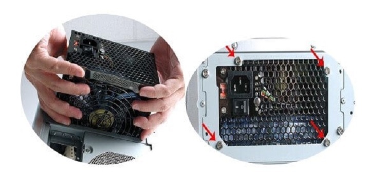 Lắp bộ nguồn vào thùng máy