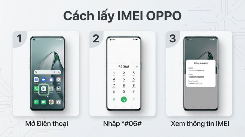 Cách lấy IMEI OPPO bằng cú pháp quay số