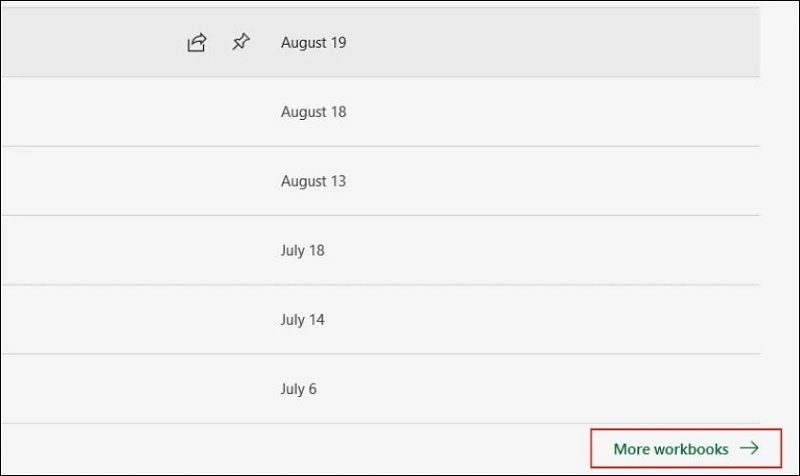 Chọn vào mục More workbooks