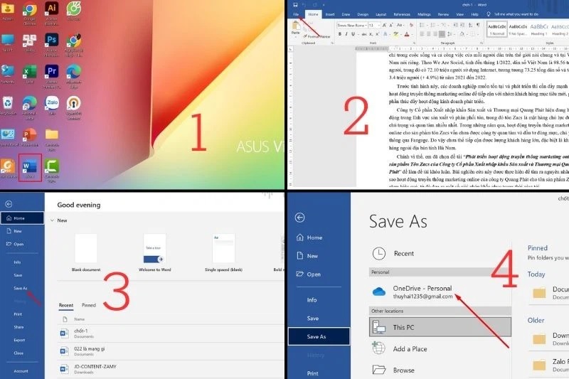Chọn vào mục OneDrive