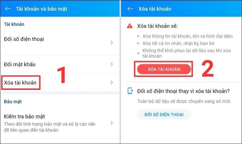 Xử lý trường hợp Zalo bị hack bằng cách xóa tài khoản