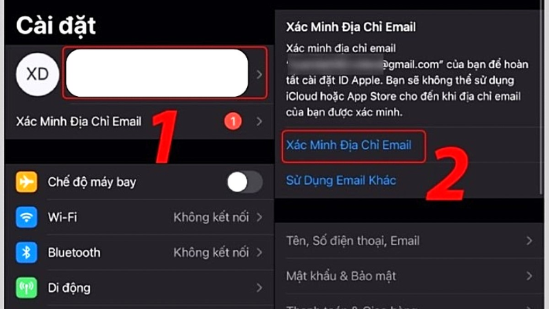 Cách lấy mã xác minh email trên iPhone qua thông tin tài khoản iCloud