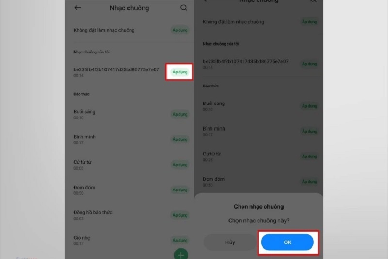Nhấn vào nút Áp dụng