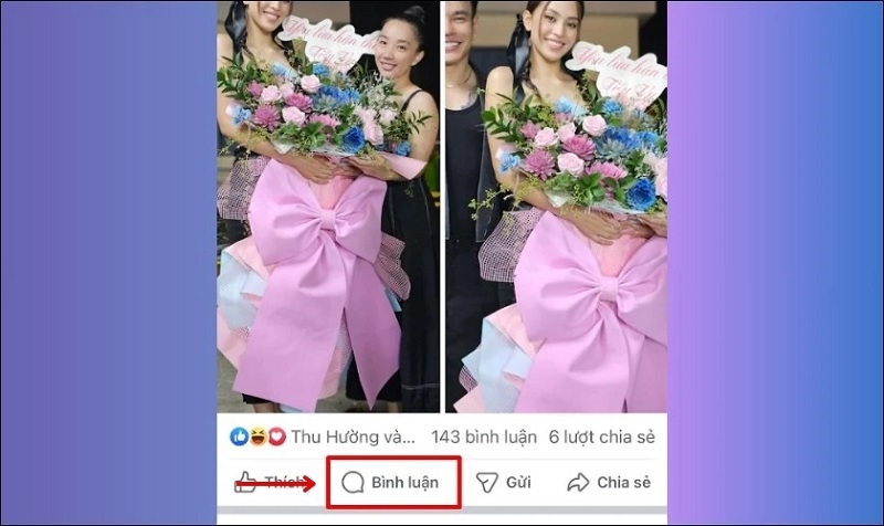 Chọn vào mục Bình luận