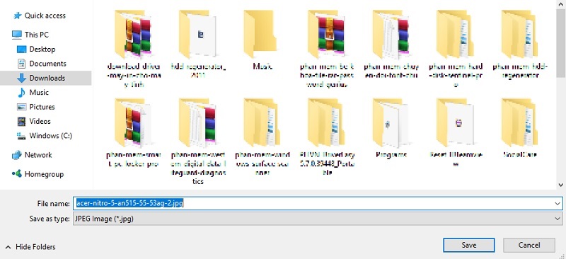 Chọn thư mục tải xuống và đặt tên theo ý thích