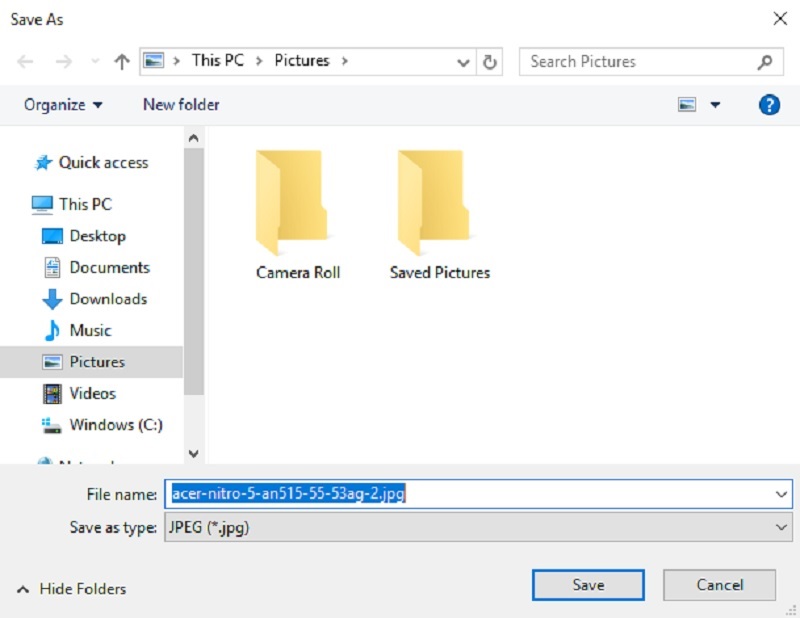 Đặt tên cho hình ảnh mình tải xuống và chọn thư mục lưu