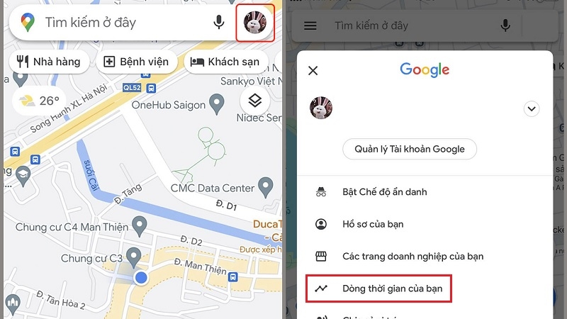 Hướng dẫn từng bước lưu lịch sử di chuyển trên Google Maps Hướng dẫn từng bước lưu lịch sử di chuyển trên Google Maps