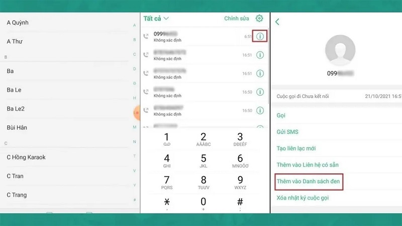 Cách chặn số lạ trên OPPO trực tiếp trong danh sách cuộc gọi