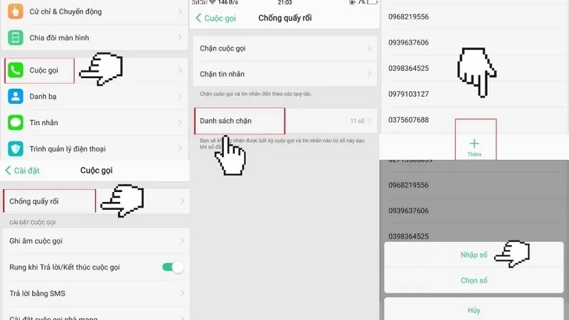Cách chặn số lạ trên OPPO trong cài đặt