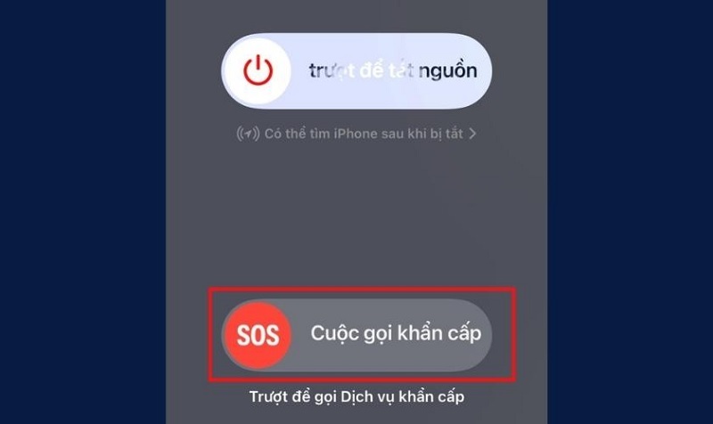 Kéo thanh trượt SOS Cuộc gọi khẩn cấp màu đỏ sang phải