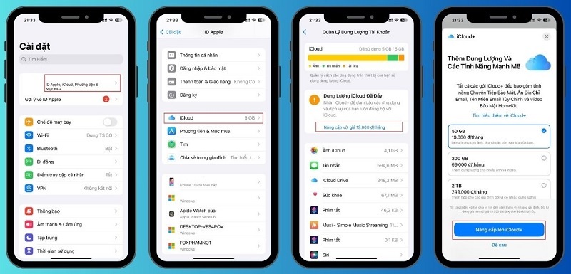 Cách mua dung lượng iCloud trên iPhone và iPad