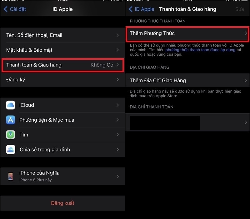 Chọn Thêm Phương Thức