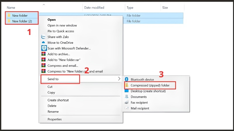 Cách nén file ZIP không cần cài phần mềm Cách nén file ZIP không cần cài phần mềm