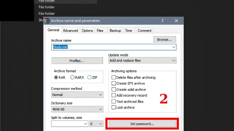 Cách đặt mật khẩu cho file nén Cách đặt mật khẩu cho file nén