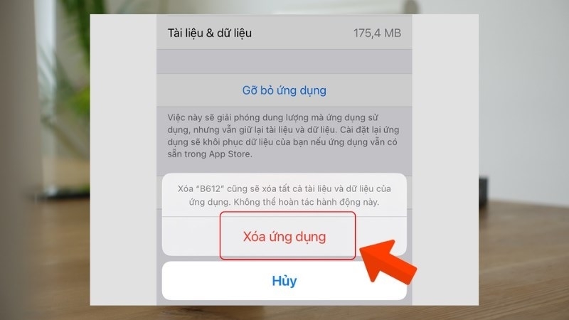 Chọn Xóa ứng dụng