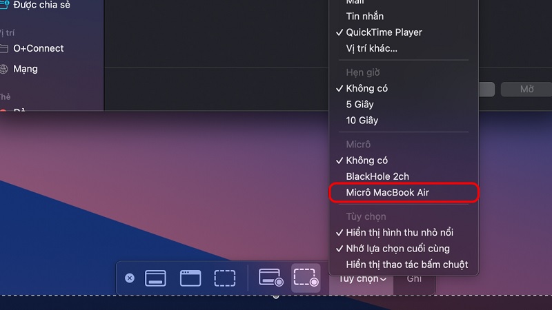 Bật micrô để thu tiếng