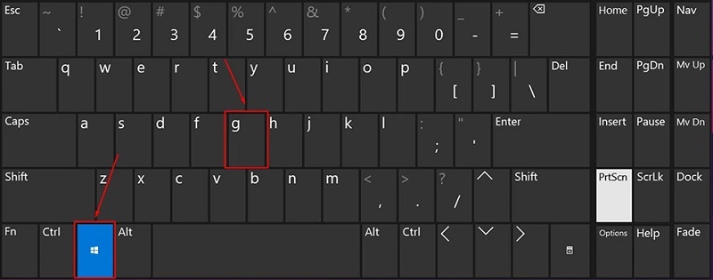Nhấn tổ hợp phím tắt Windows + G