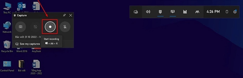 Nhấn vào biểu tượng hình tròn