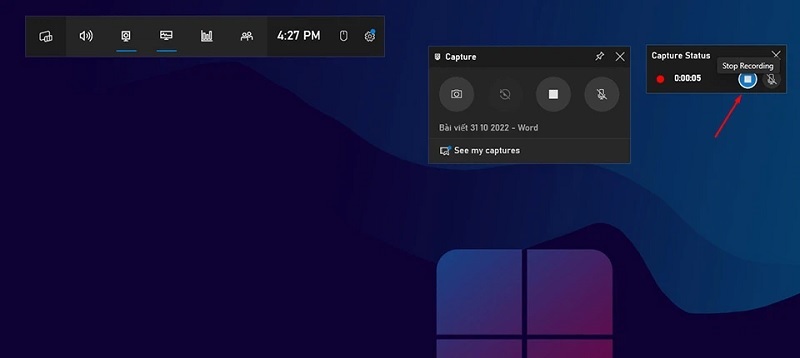 Nhấn vào biểu tượng hình tròn màu xanh