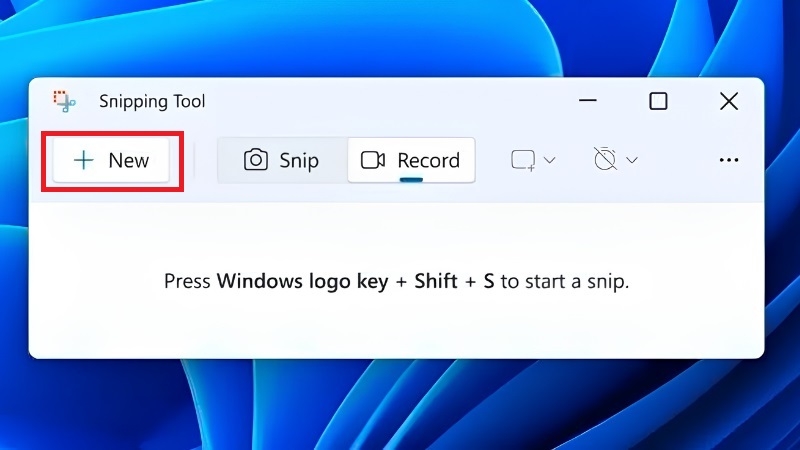 Cách quay màn hình laptop Win 11 bằng Snipping Tool bước 1
