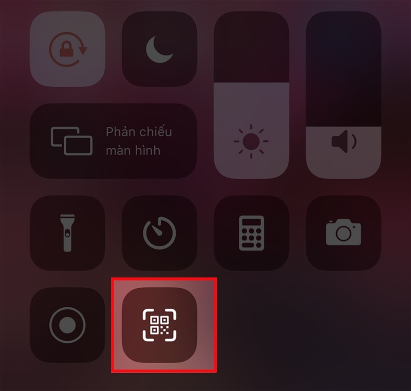 Chọn vào biểu tượng mã QR