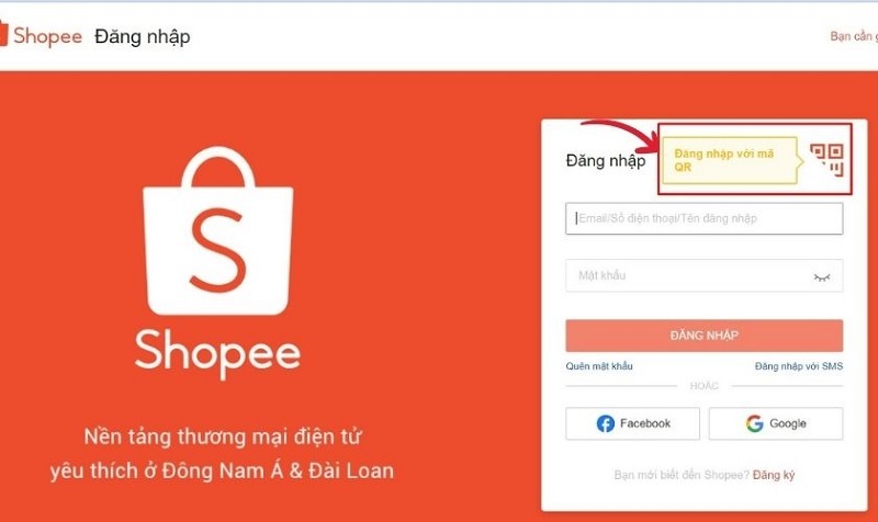 Chọn vào mục Đăng nhập với mã QR