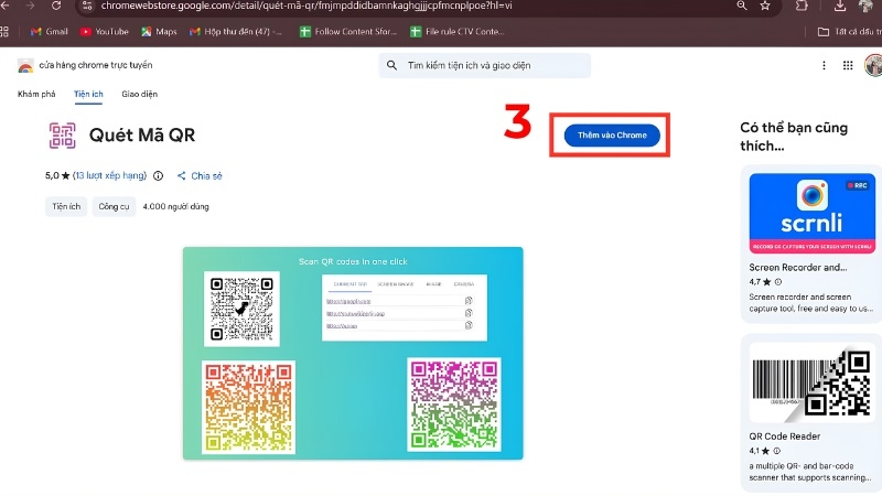 Thêm tiện ích quét mã QR WiFi trên Chrome cho laptop