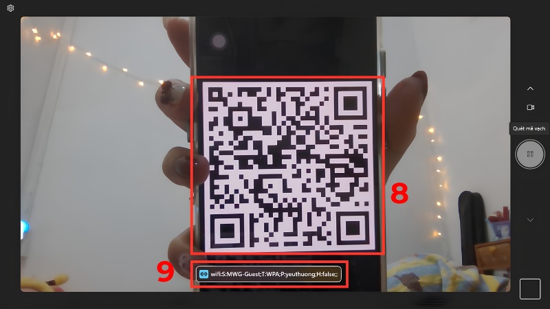 Quét mã QR WiFi bằng webcam laptop Windows