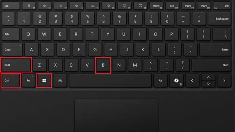 Tổ hợp phím Windows + Ctrl + Shift + B để khởi động lại driver màn hình