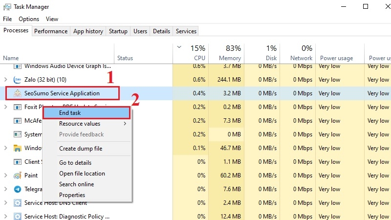 Nhấn Ctrl + Shift + Esc để mở Task Manager khi máy đơ