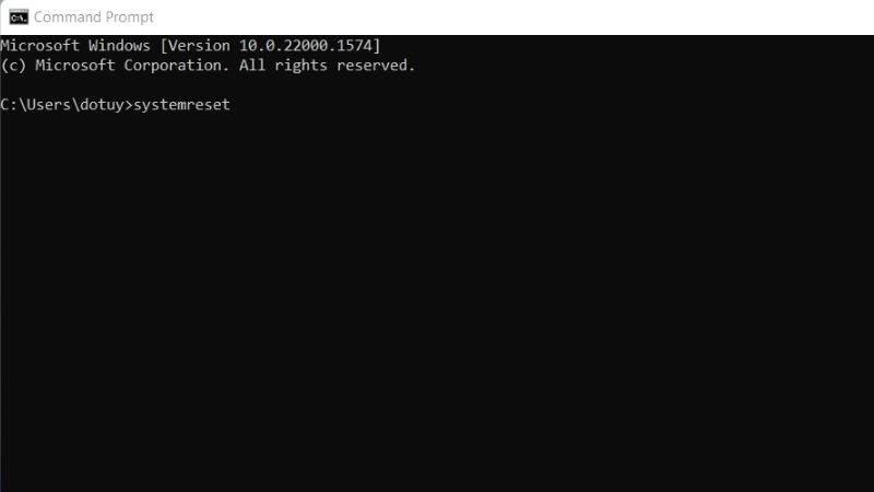 Reset bằng một dòng lệnh đơn giản Reset bằng một dòng lệnh đơn giản