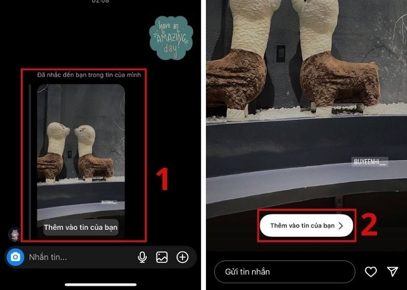 Nhấn vào dòng chữ Thêm vào tin của bạn