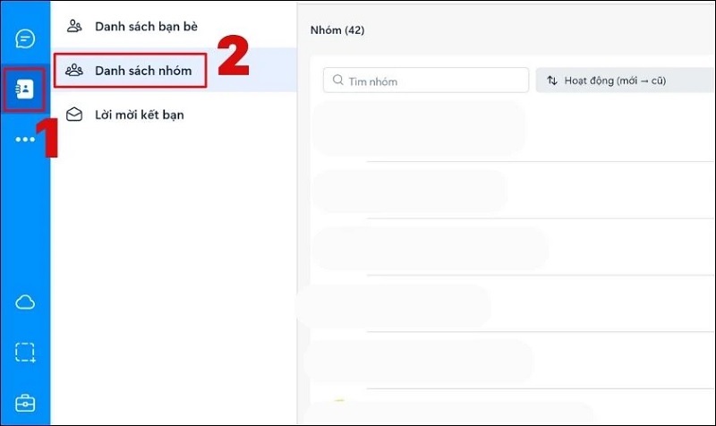 Chọn vào mục Danh bạ nhóm