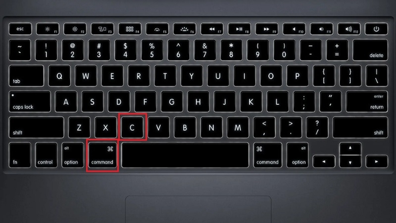 Phím tắt Command C để sao chép trên MacBook