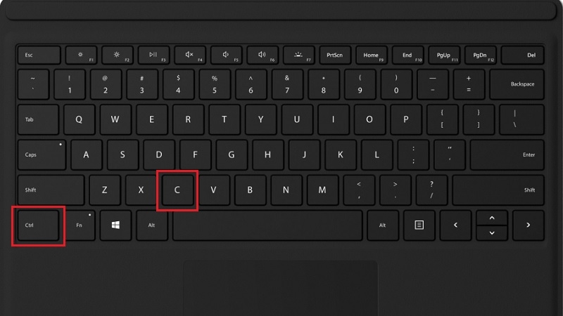 Phím tắt Ctrl C để sao chép trên Windows