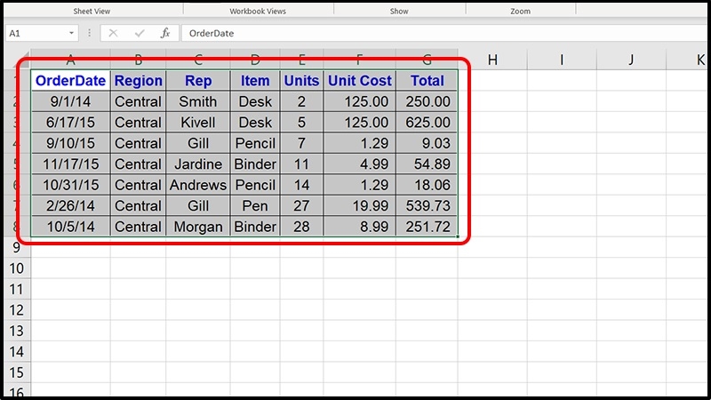 Làm nổi bật khác biệt bằng Conditional Formatting bước 1
