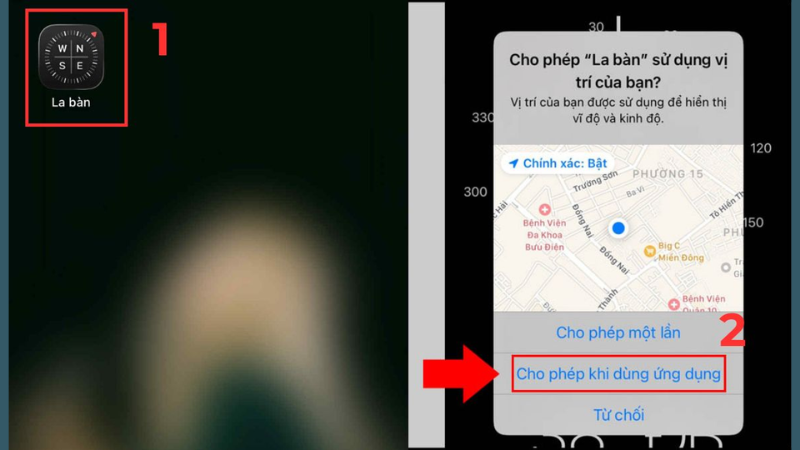 Cách sử dụng la bàn trên điện thoại